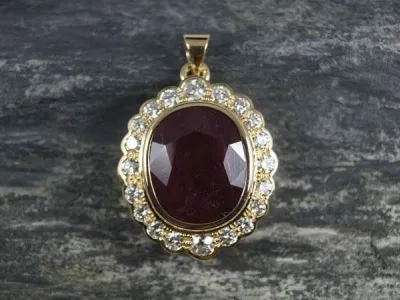 Pendentif rubis diamants