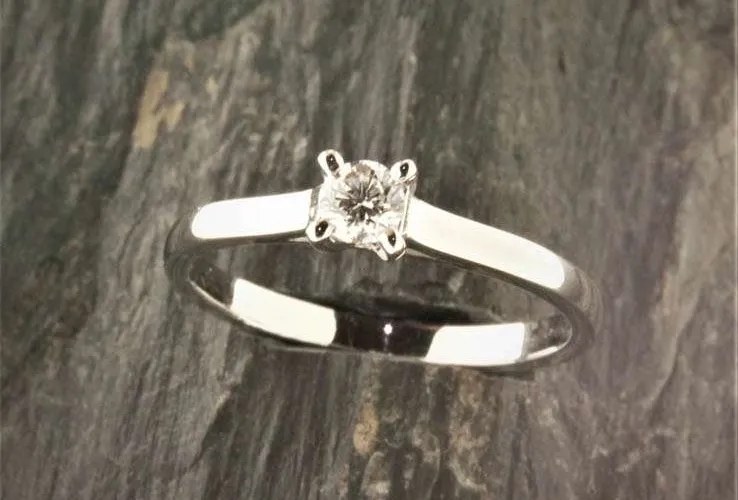 Solitaire AccompagnE Or Blanc Diamants GVS