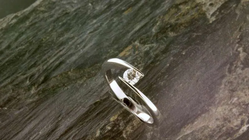 Solitaire Or Blanc Diamants GVS
