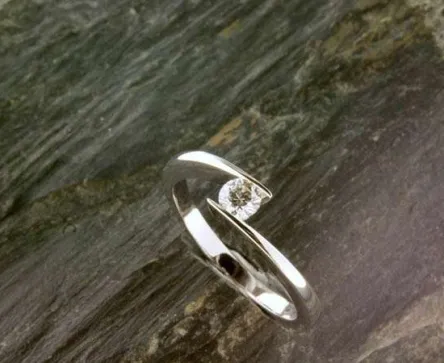 Solitaire Or Blanc Diamants GVS