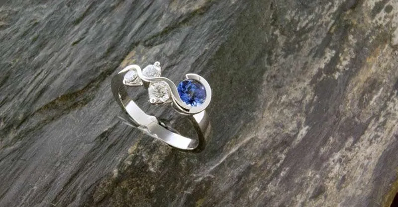 Bague Or Blanc Tanzanite Diamants