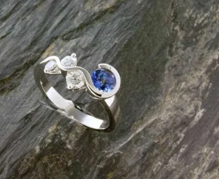 Bague Or Blanc Tanzanite Diamants