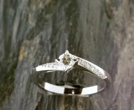 Solitaire Accompagne Or Blanc 2.64 Diamants GVS